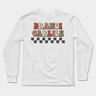 Brandi Carlile Checkered Retro Groovy Style Long Sleeve T-Shirt